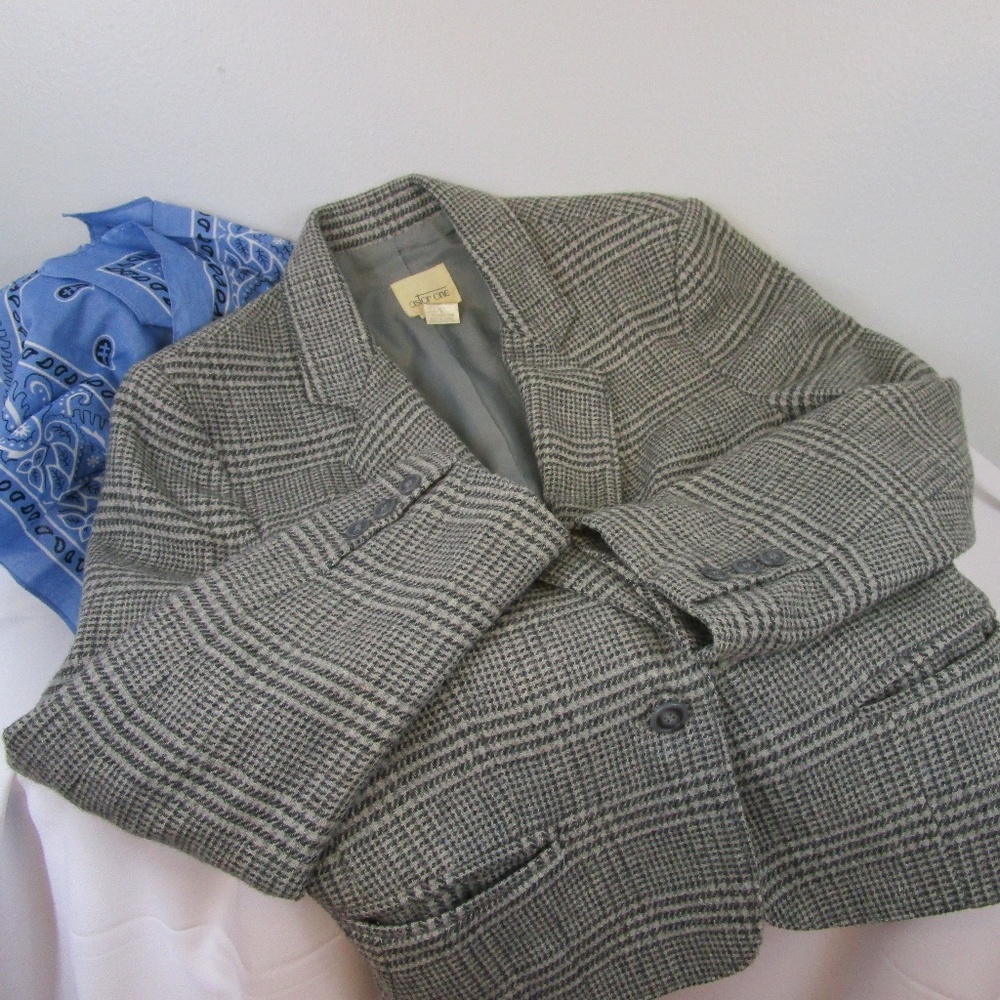 ⭐HP⭐ VTG 80's Astor One Hounds-tooth Plaid Blazer - Picture 6 of 7